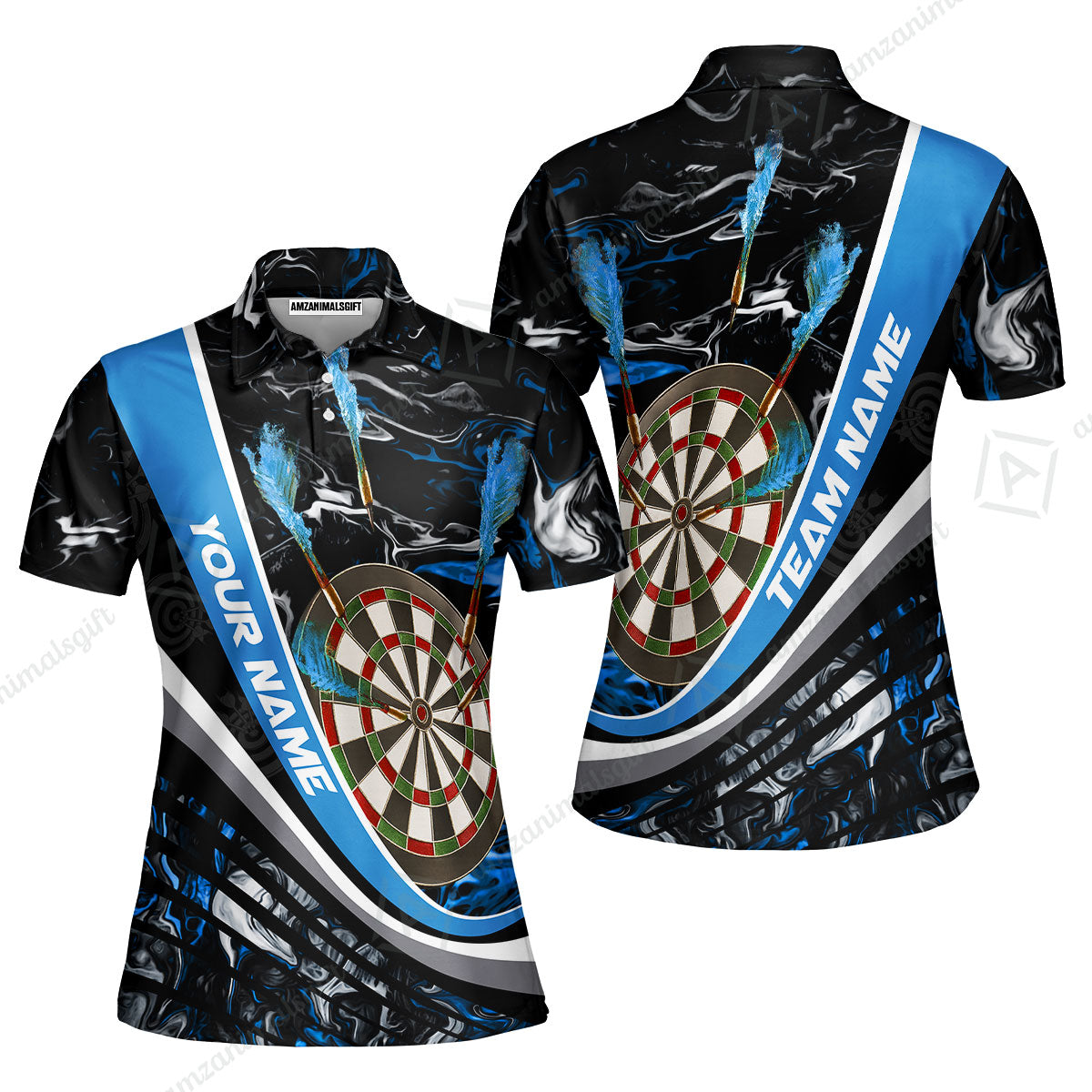 Customized Darts Women Polo Shirt, Darts Flaming Magma Multicolor Women Polo Shirt Custom Team Jersey For Darts Player