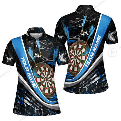 Customized Darts Women Polo Shirt, Darts Flaming Magma Multicolor Women Polo Shirt Custom Team Jersey For Darts Player