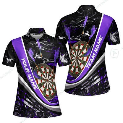 Customized Darts Women Polo Shirt, Darts Flaming Magma Multicolor Women Polo Shirt Custom Team Jersey For Darts Player
