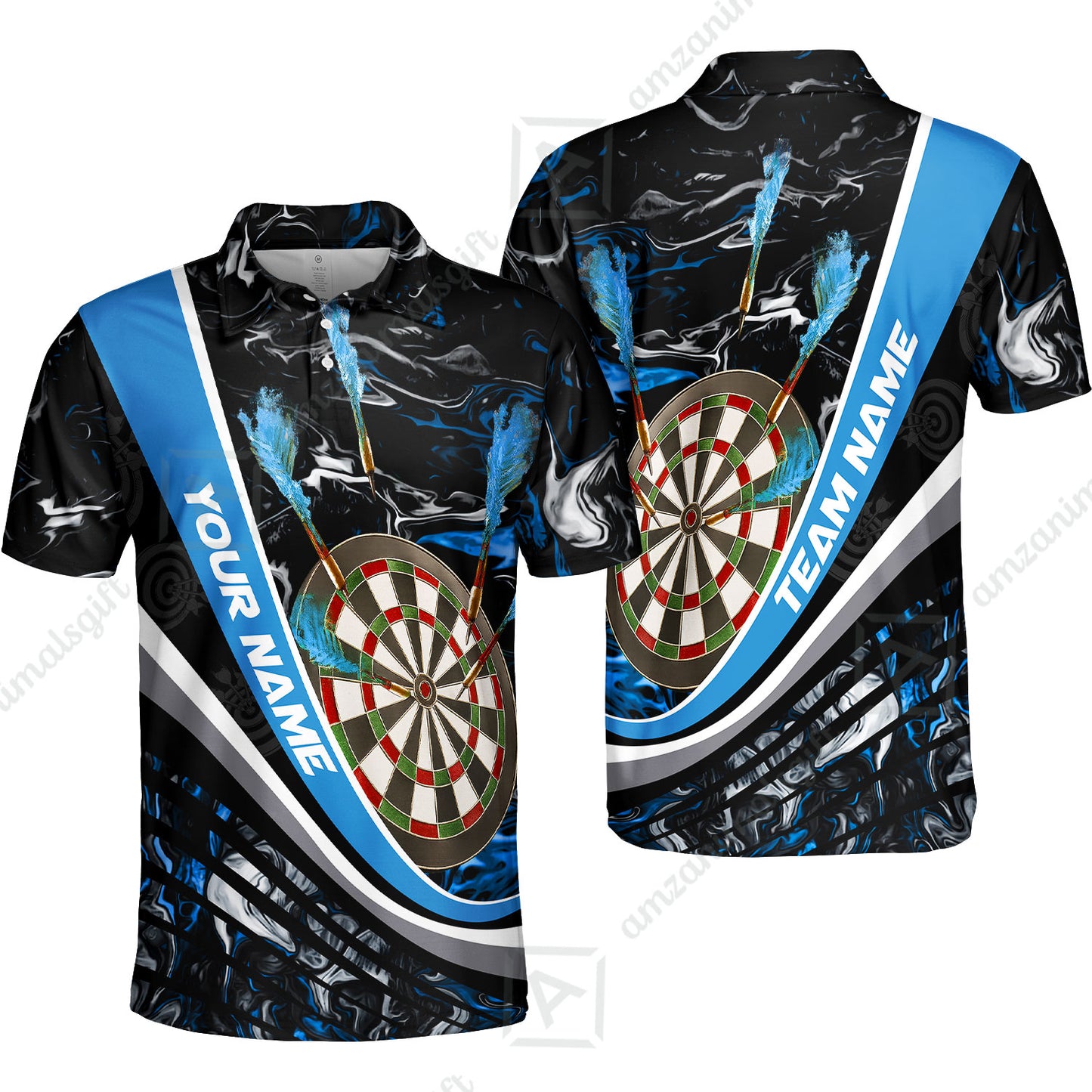 Customized Darts Polo Shirt, Darts Flaming Magma Multicolor Custom Darts Polo Shirt Team Jersey For Darts Player