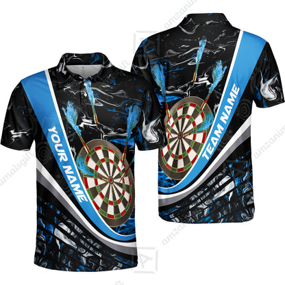 Customized Darts Polo Shirt, Darts Flaming Magma Multicolor Custom Darts Polo Shirt Team Jersey For Darts Player