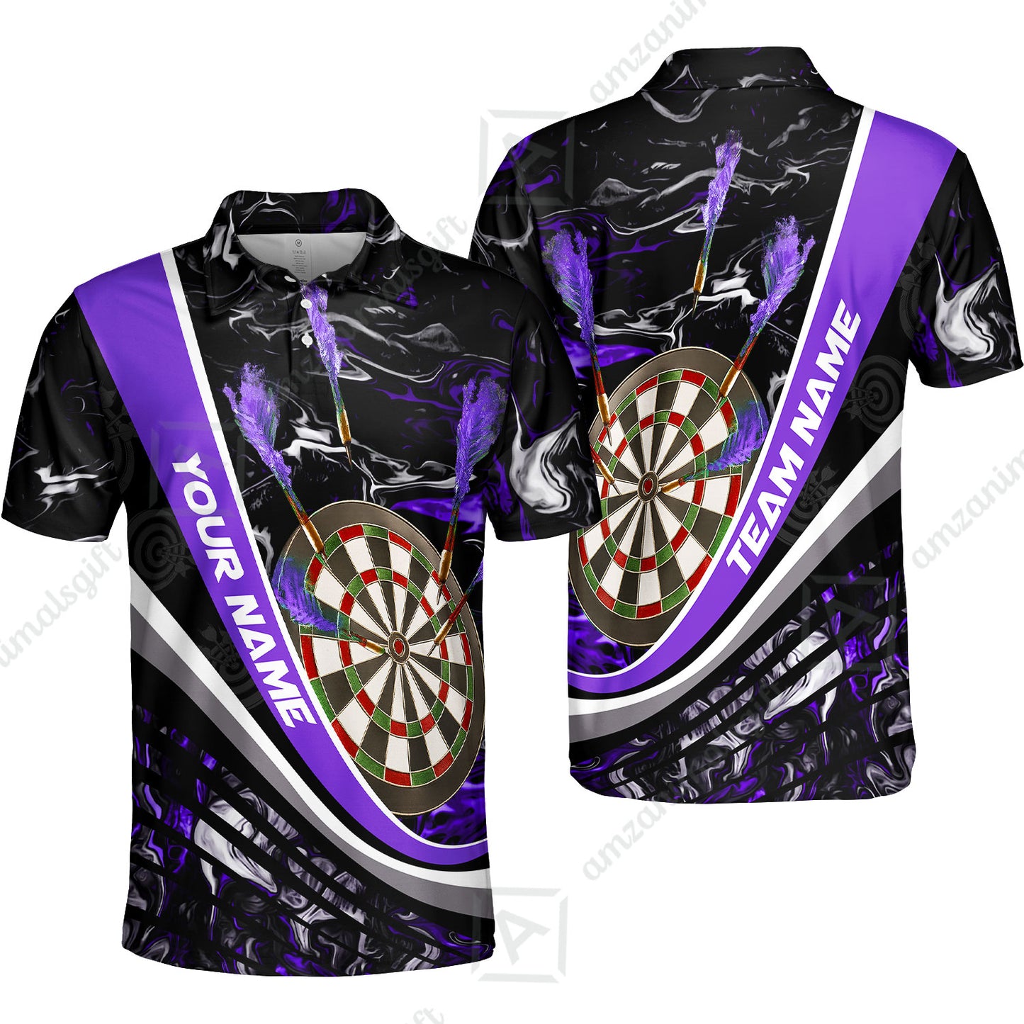 Customized Darts Polo Shirt, Darts Flaming Magma Multicolor Custom Darts Polo Shirt Team Jersey For Darts Player