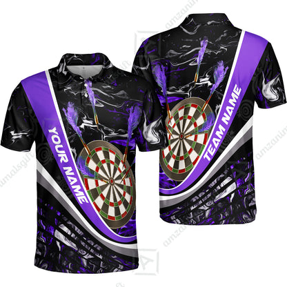 Customized Darts Polo Shirt, Darts Flaming Magma Multicolor Custom Darts Polo Shirt Team Jersey For Darts Player