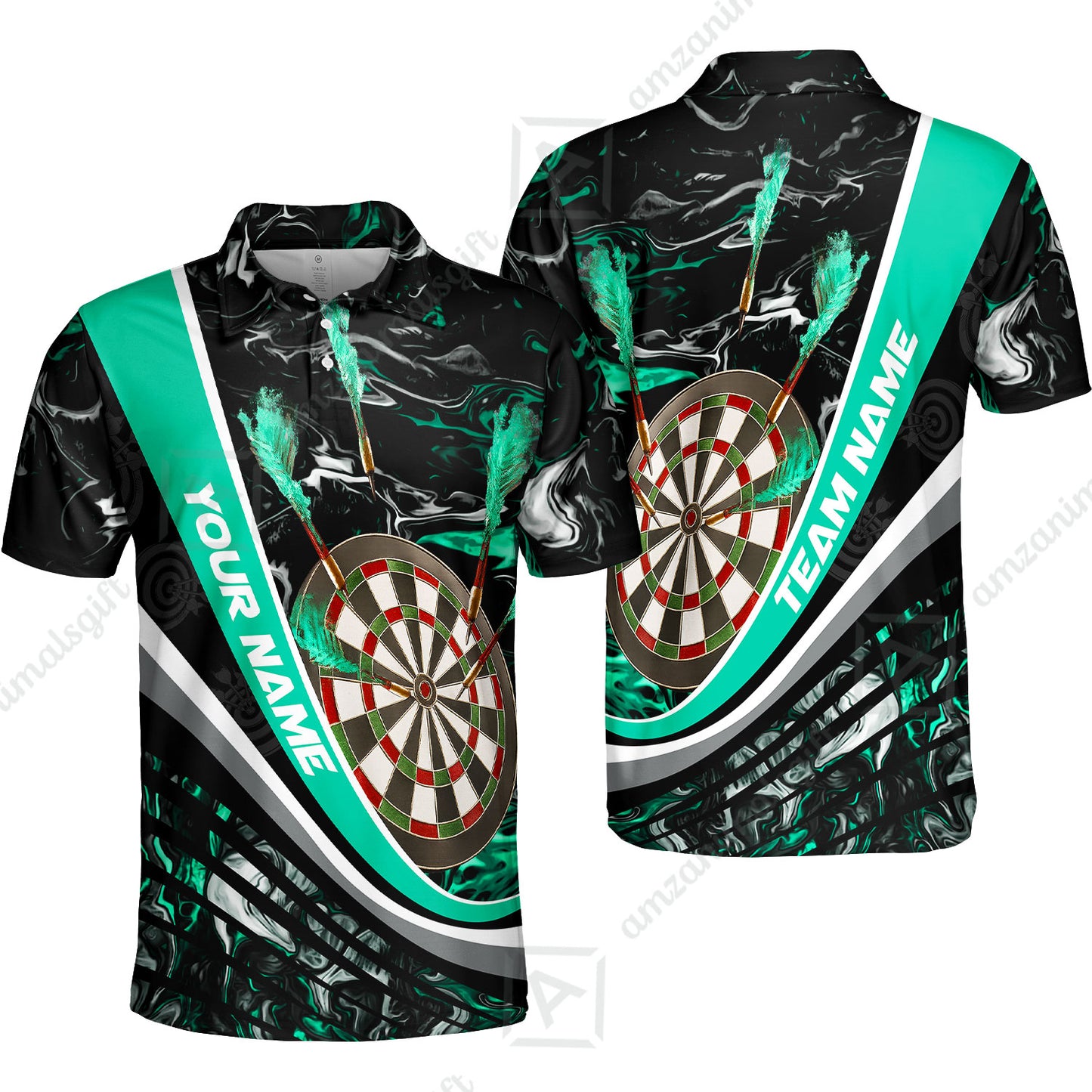 Customized Darts Polo Shirt, Darts Flaming Magma Multicolor Custom Darts Polo Shirt Team Jersey For Darts Player