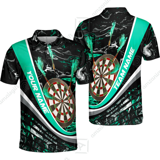 Customized Darts Polo Shirt, Darts Flaming Magma Multicolor Custom Darts Polo Shirt Team Jersey For Darts Player