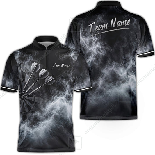 Custom Fog Rolling Darts Jersey, Personalized Name & Team Name, Smoky Dartboard Shirt for Players