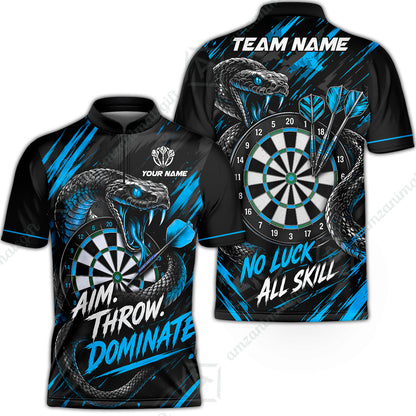Customized Darts Team Jersey, Personalized Snake Darts Abstract Background Polo Shirt For Players With Name & Team Name