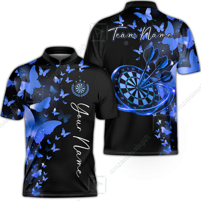 Customized Butterfly Elegant Sparkling Multicolor Darts Jersey, Personalized Name And Team Name For Players