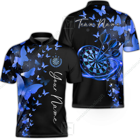 Customized Butterfly Elegant Sparkling Multicolor Darts Jersey, Personalized Name And Team Name For Players