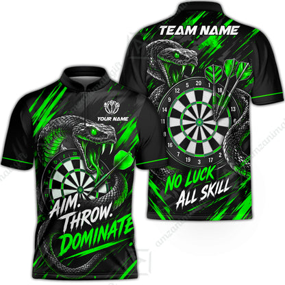 Customized Darts Team Jersey, Personalized Snake Darts Abstract Background Polo Shirt For Players With Name & Team Name