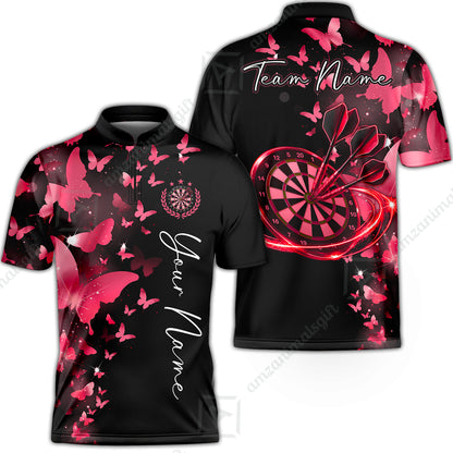 Customized Butterfly Elegant Sparkling Multicolor Darts Jersey, Personalized Name And Team Name For Players