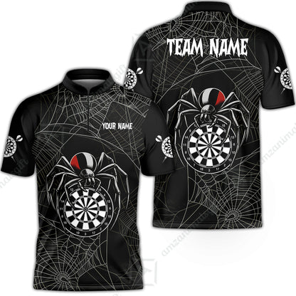 Customized Spider Web Black Widow Spooky Halloween Darts Jersey, Personalized Name And Team Name For Players