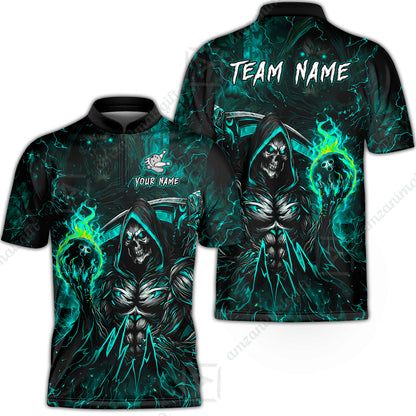 Bowling Jersey||Cyan
