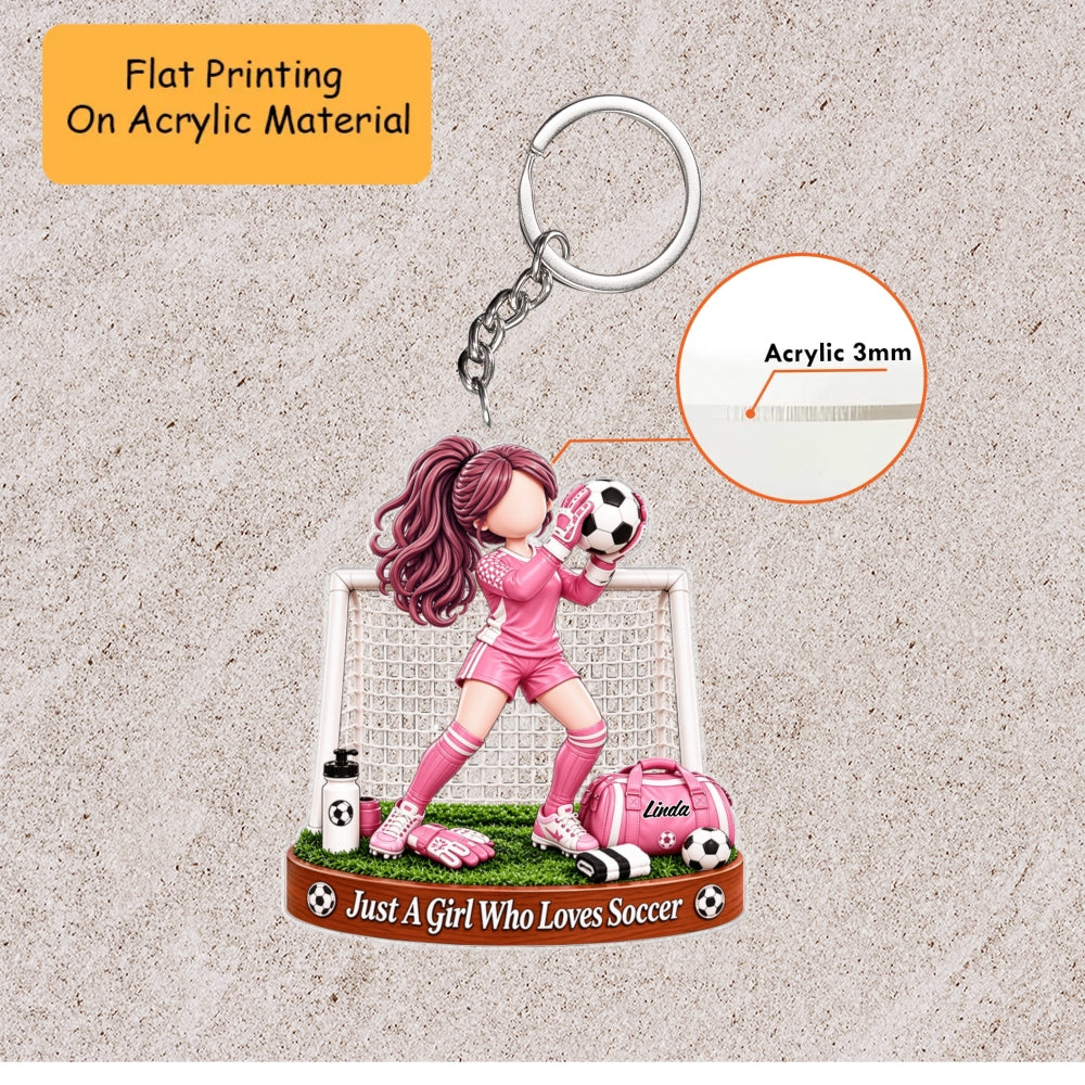 Personalized Youth Soccer Christmas Flat Printed Acrylic Ornament, Soccer Keeper Quote With Net Gear, Custom Ornament Christmas Gift, Keychain Soccer, Car Ornament Soccer