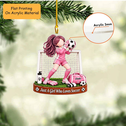 Personalized Youth Soccer Christmas Flat Printed Acrylic Ornament, Soccer Keeper Quote With Net Gear, Custom Ornament Christmas Gift, Keychain Soccer, Car Ornament Soccer