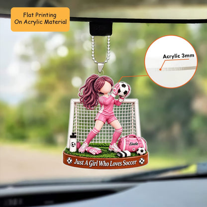 Personalized Youth Soccer Christmas Flat Printed Acrylic Ornament, Soccer Keeper Quote With Net Gear, Custom Ornament Christmas Gift, Keychain Soccer, Car Ornament Soccer