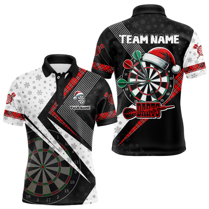 Custom Funny Santa Darts Unisex Polo Team Shirts, Custom Christmas Team League Darts Jersey Polo , Custom Darts Team Jerseys Uniform