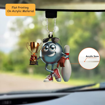Personalized Christmas Bowling Ornament, Winner Bowling Ball Christmas, Custom Ornament Christmas Gift, Keychain Bowling Christmas, Car Ornament Bowling Christmas