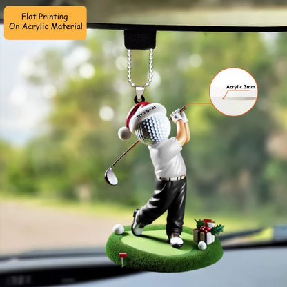 Personalized Golf Christmas  Acrylic Ornament, Golf Christmas Keychain, Car Ornament, Christmas Ornament Gifts