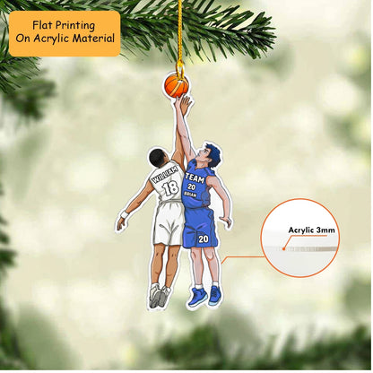 Personalized Basketball Christmas Ornament, Basketball Player, Custom Ornament Christmas Gift, Keychain Basketball, Car Ornament Basketball