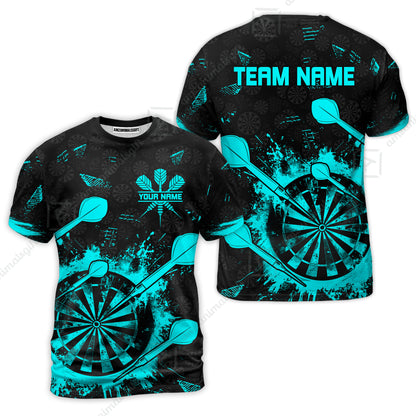 Customized Darts T-Shirt, Darts Grunge Dartboard T-Shirt Team Style Jersey for Darts Players