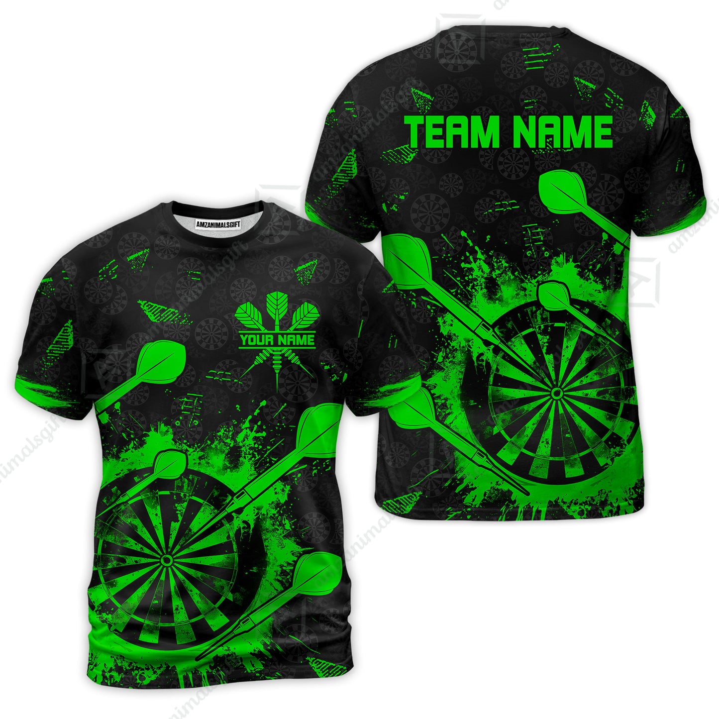 Customized Darts T-Shirt, Darts Grunge Dartboard T-Shirt Team Style Jersey for Darts Players