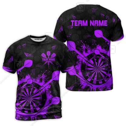 Customized Darts T-Shirt, Darts Grunge Dartboard T-Shirt Team Style Jersey for Darts Players