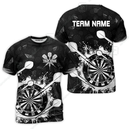 Customized Darts T-Shirt, Darts Grunge Dartboard T-Shirt Team Style Jersey for Darts Players
