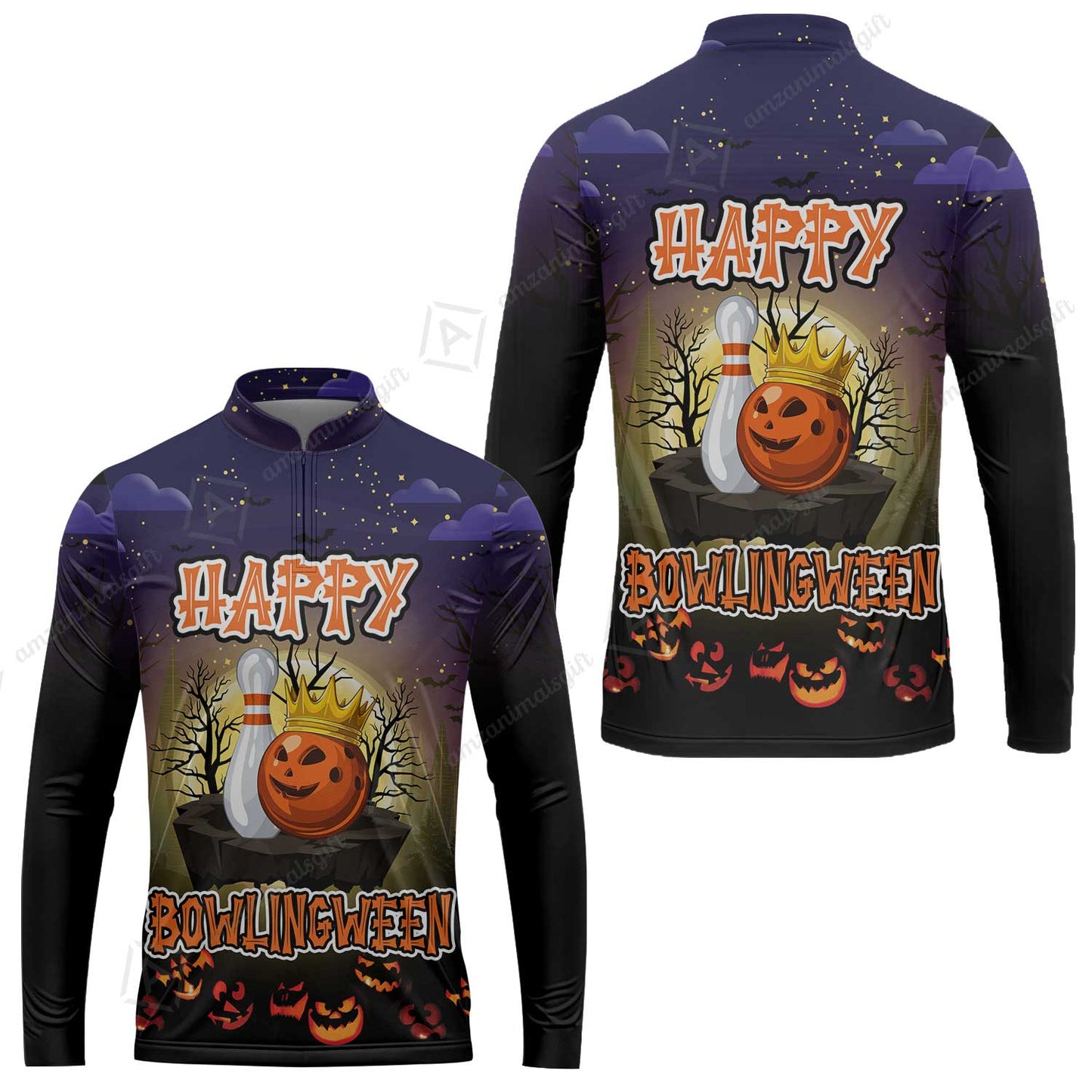Bowling Hawaiian Shirt, Halloween Bowling Happy Bowlinween Aloha Hawaiian Shirts For Men and Women - Gift For Bowling Lovers, Friend, Family