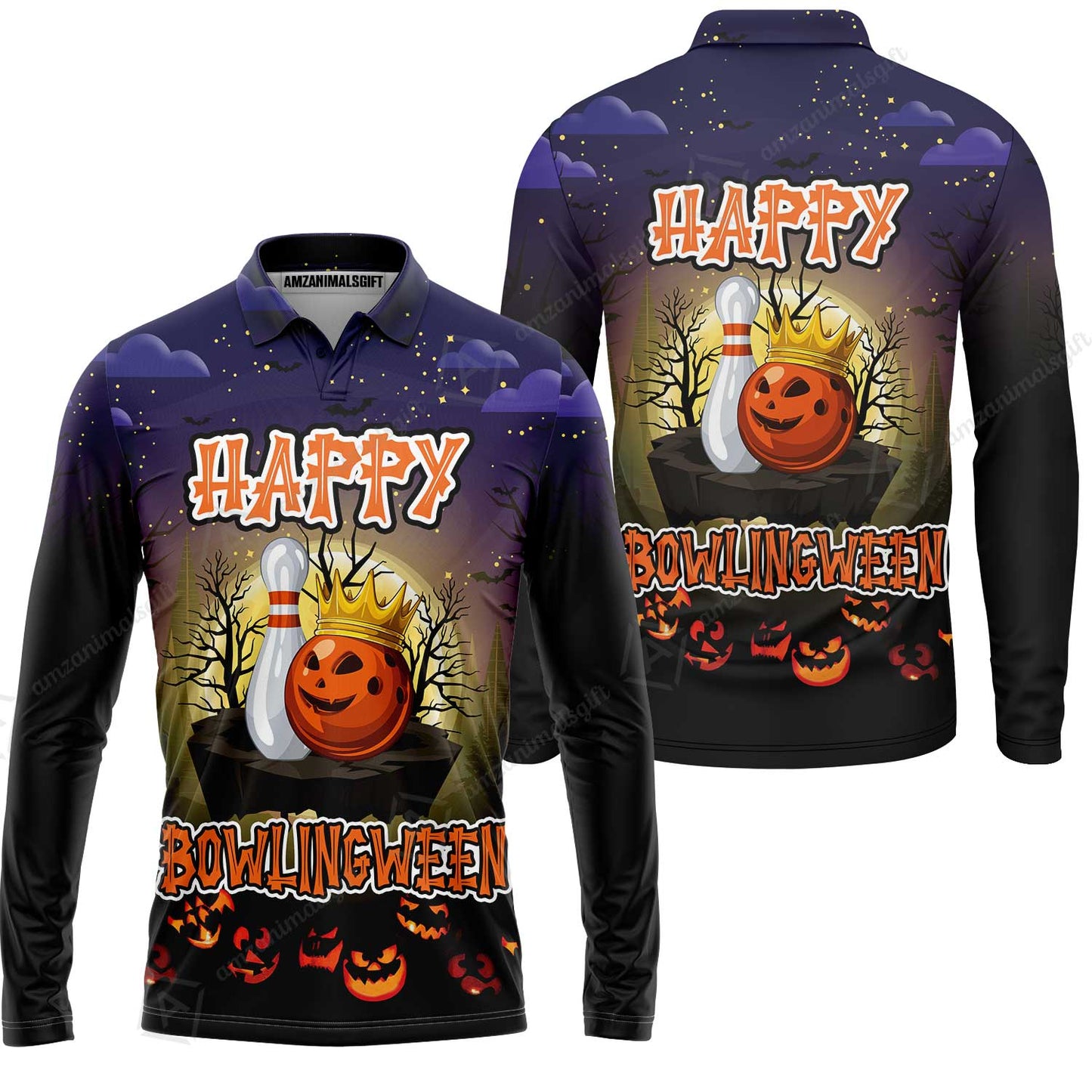 Bowling Hawaiian Shirt, Halloween Bowling Happy Bowlinween Aloha Hawaiian Shirts For Men and Women - Gift For Bowling Lovers, Friend, Family