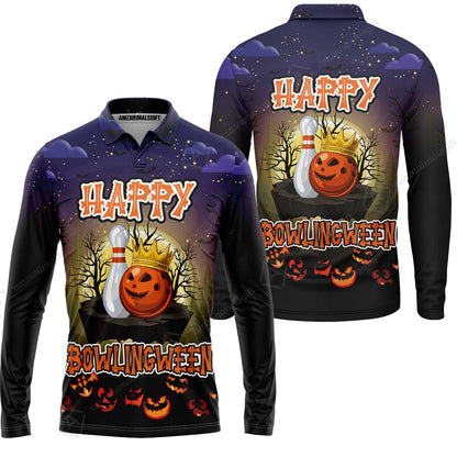 Bowling Hawaiian Shirt, Halloween Bowling Happy Bowlinween Aloha Hawaiian Shirts For Men and Women - Gift For Bowling Lovers, Friend, Family