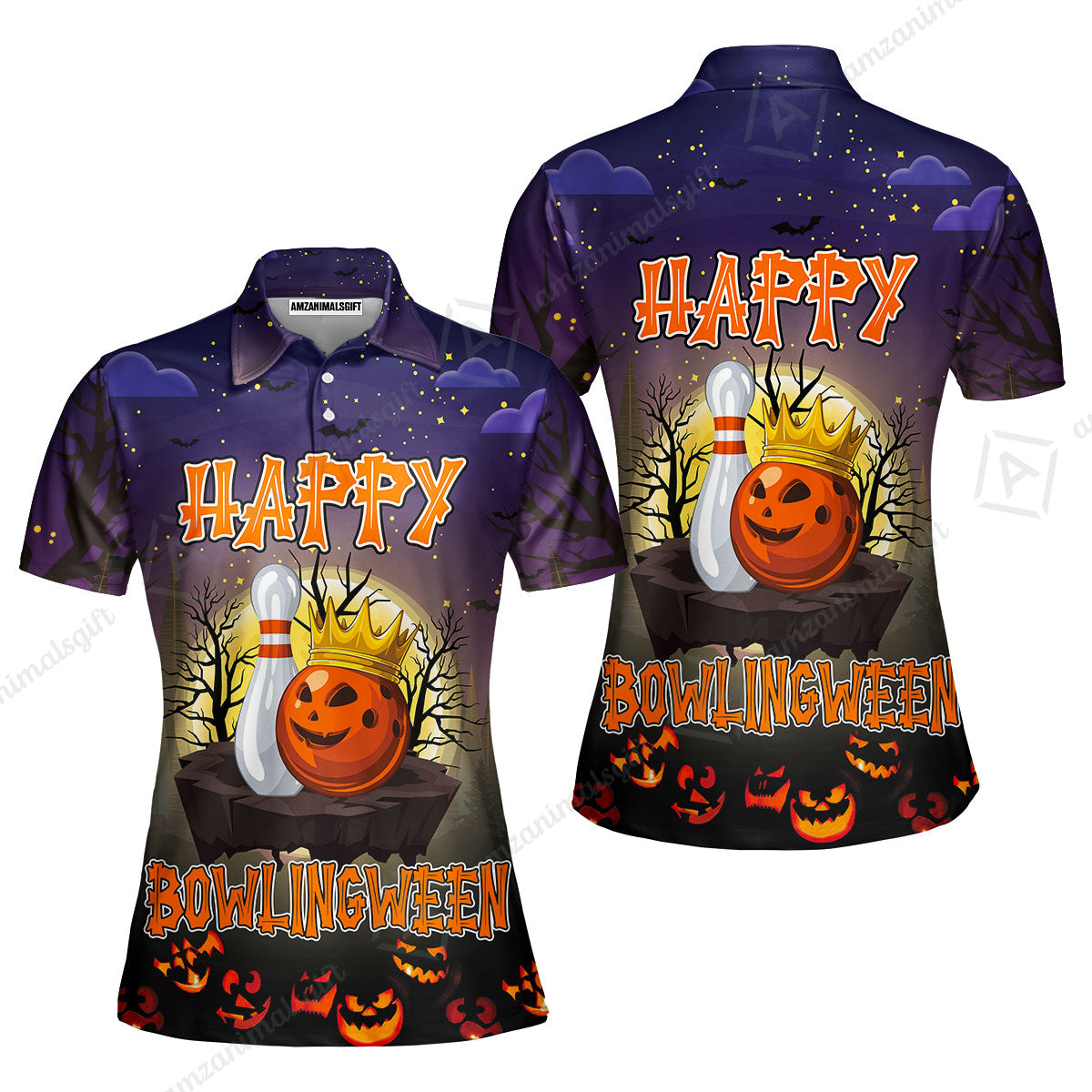 Bowling Hawaiian Shirt, Halloween Bowling Happy Bowlinween Aloha Hawaiian Shirts For Men and Women - Gift For Bowling Lovers, Friend, Family