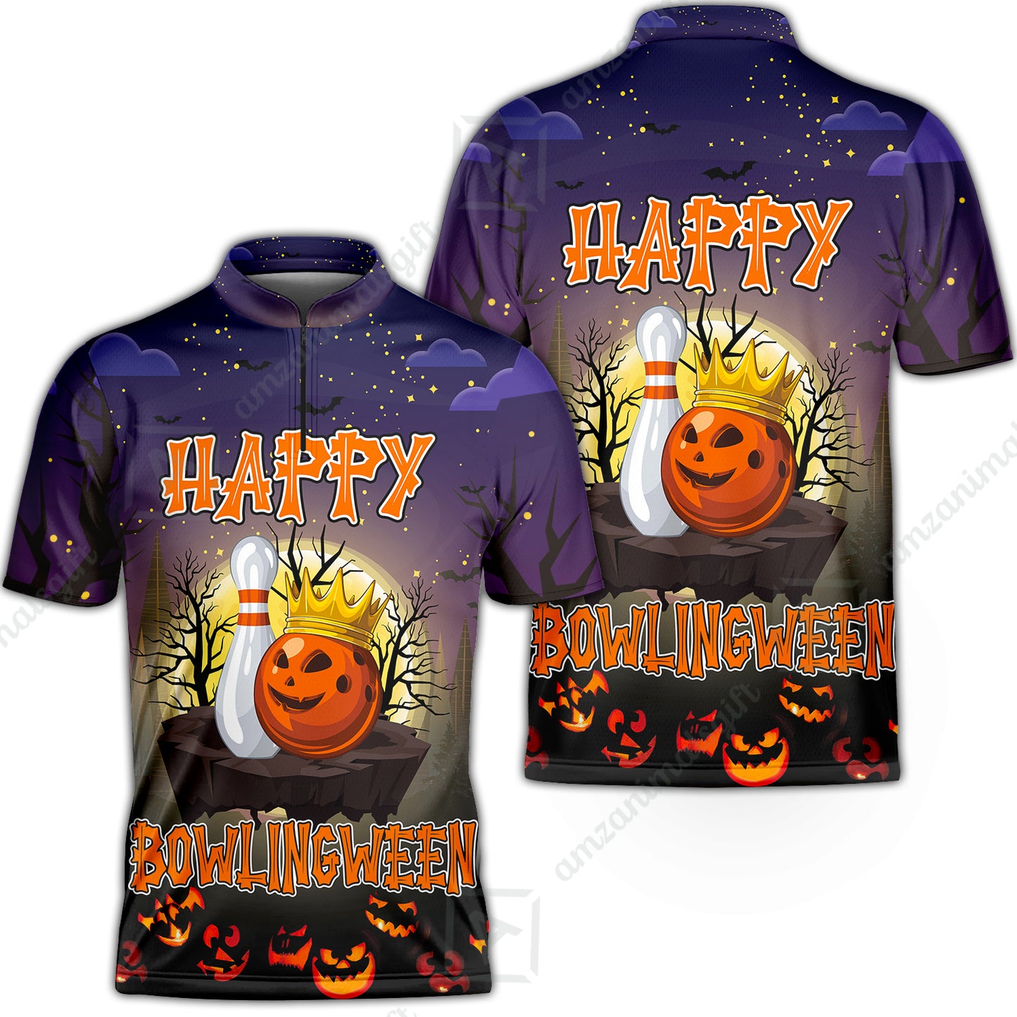 Bowling Hawaiian Shirt, Halloween Bowling Happy Bowlinween Aloha Hawaiian Shirts For Men and Women - Gift For Bowling Lovers, Friend, Family