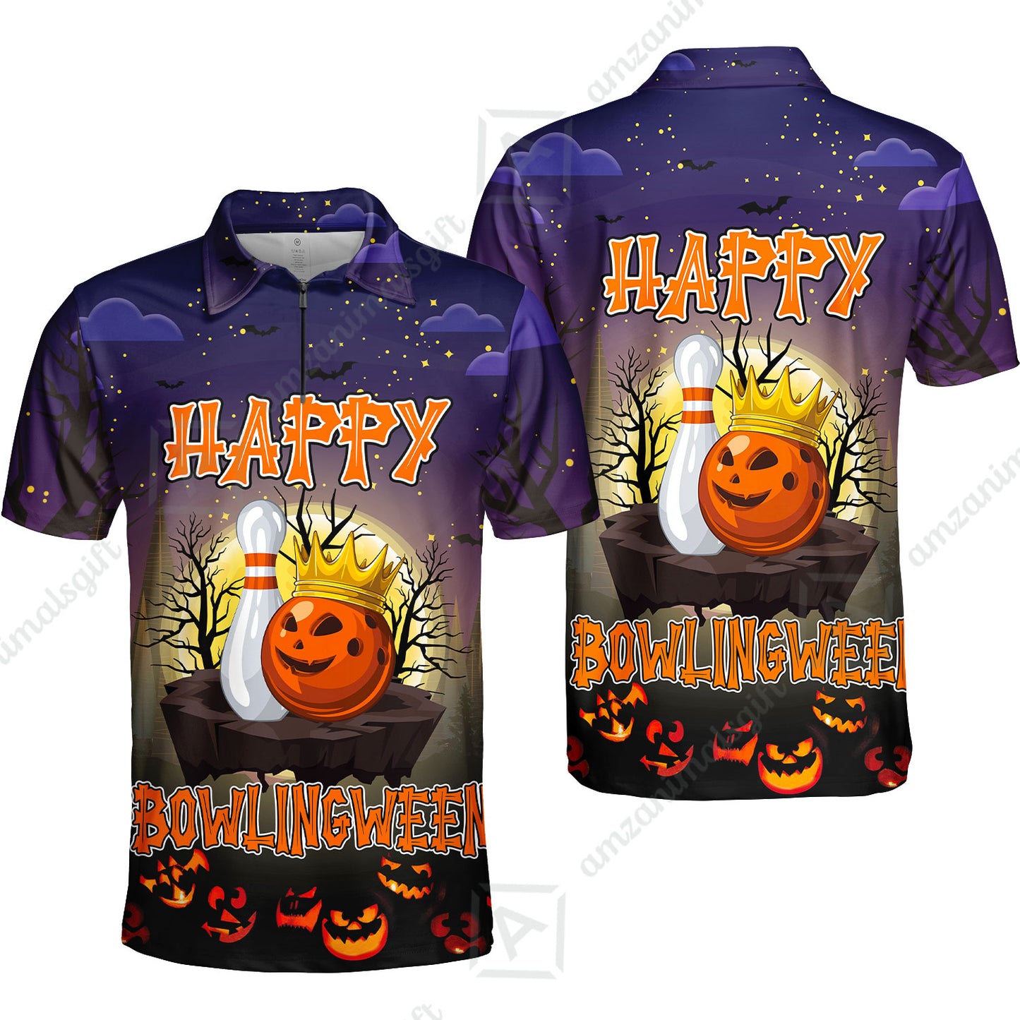 Bowling Hawaiian Shirt, Halloween Bowling Happy Bowlinween Aloha Hawaiian Shirts For Men and Women - Gift For Bowling Lovers, Friend, Family