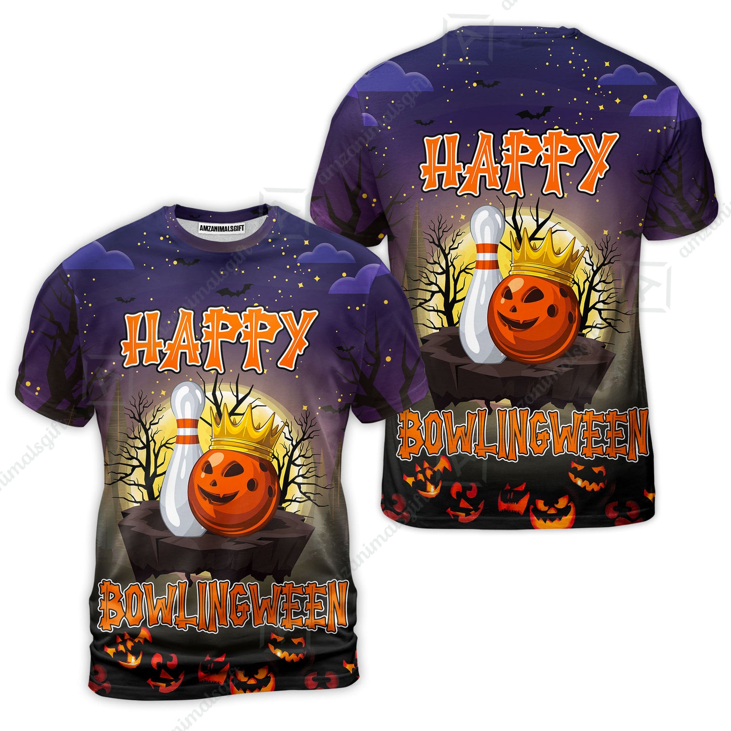 Bowling Hawaiian Shirt, Halloween Bowling Happy Bowlinween Aloha Hawaiian Shirts For Men and Women - Gift For Bowling Lovers, Friend, Family