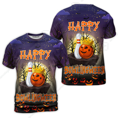 Bowling Hawaiian Shirt, Halloween Bowling Happy Bowlinween Aloha Hawaiian Shirts For Men and Women - Gift For Bowling Lovers, Friend, Family