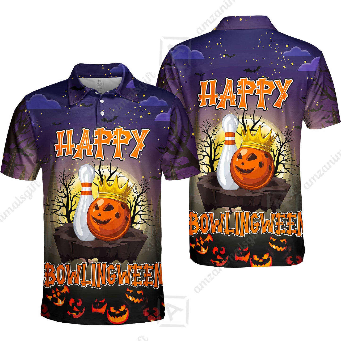 Bowling Hawaiian Shirt, Halloween Bowling Happy Bowlinween Aloha Hawaiian Shirts For Men and Women - Gift For Bowling Lovers, Friend, Family
