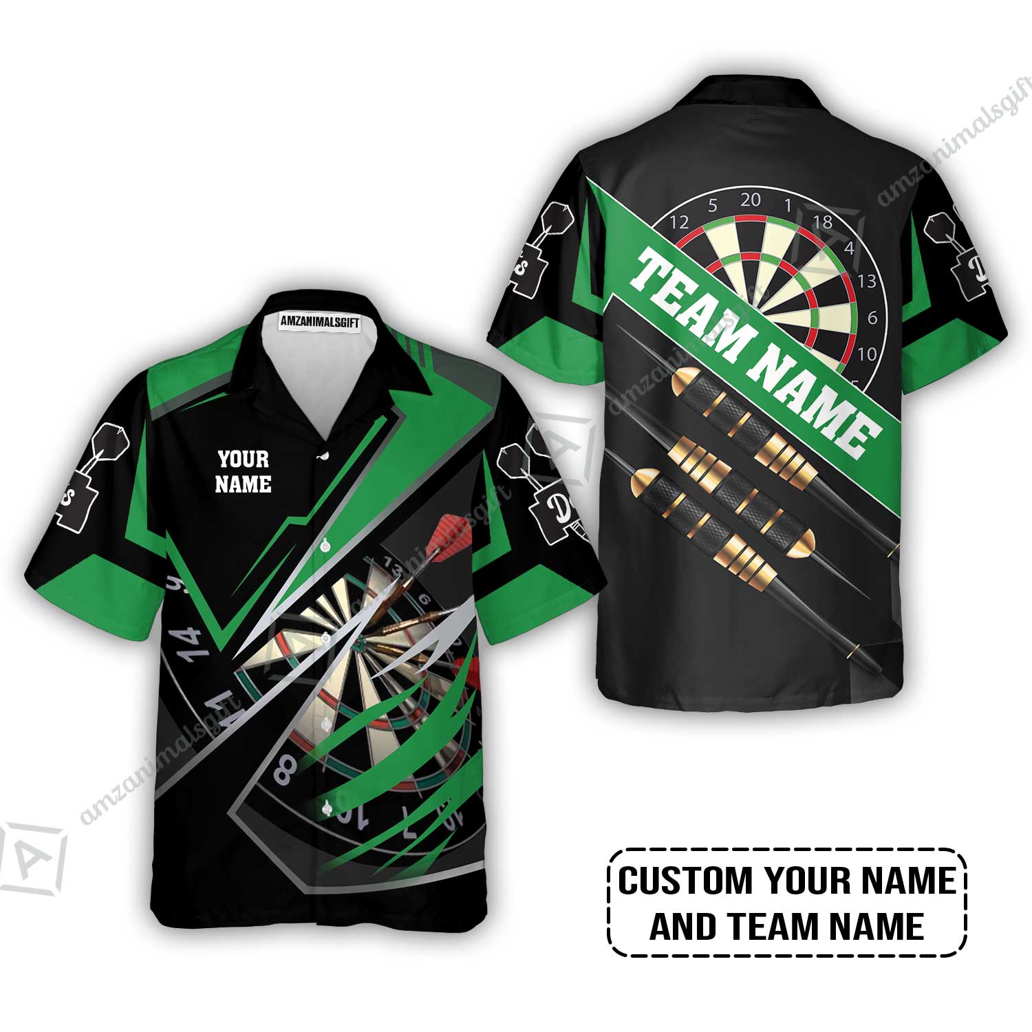 Personalized Darts Hawaiian Shirt - Custom Name & Team Name Darts Hawaiian Shirt