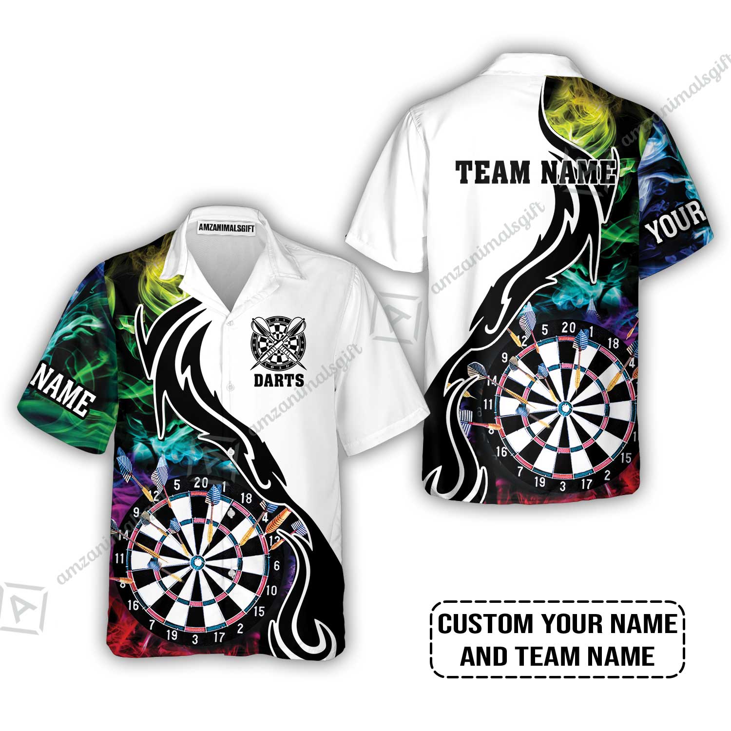 Custom Multicolor Darts Hawaiian Shirt, Personalized Darts For Team Hawaiian Shirt