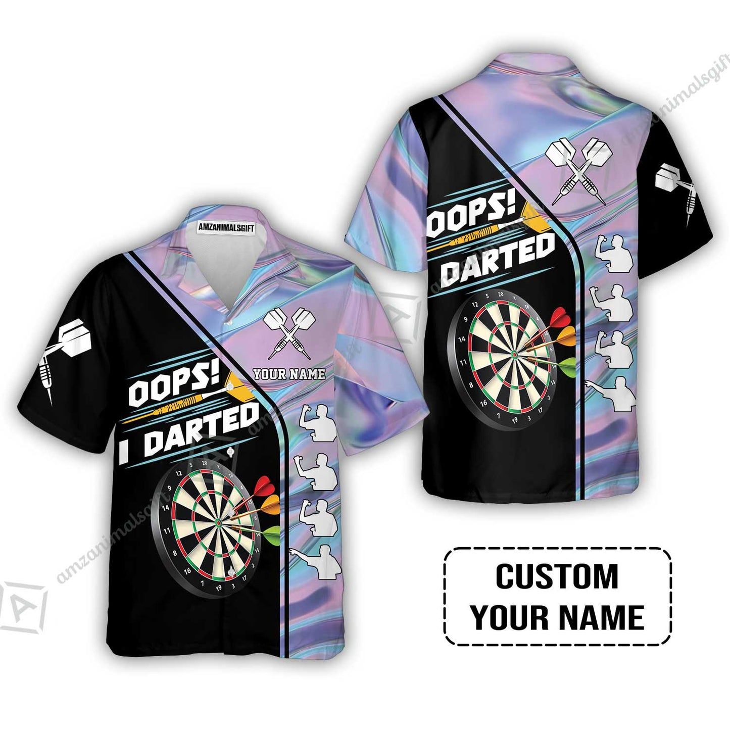 Customized Darts Long Polo Shirt, Dartboard, I Darted, Personalized Name Long Polo Shirt