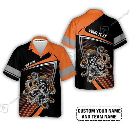 Customized Name & Text Darts Zip Polo Shirt, Personalized Darts And Octopus Zip Polo Shirt