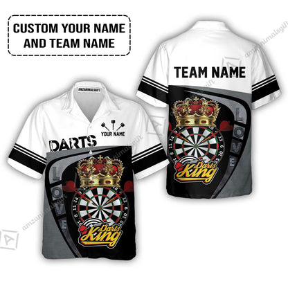 Customized Name & Text Darts Polo Shirt, Darts King Personalized Name Darts Uniforms Polo Shirt