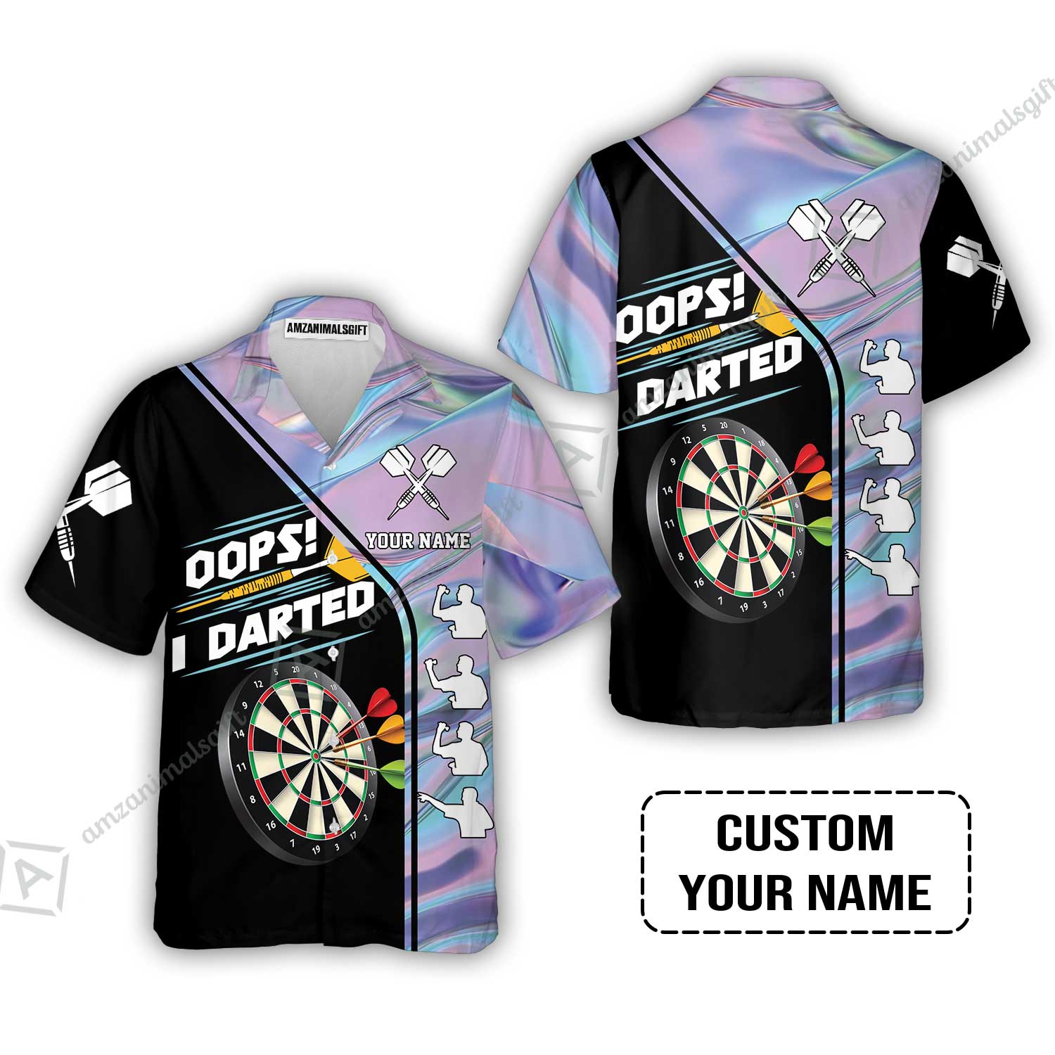 Customized Darts Hawaiian Shirt, Dartboard, I Darted, Personalized Name Hawaiian Shirt