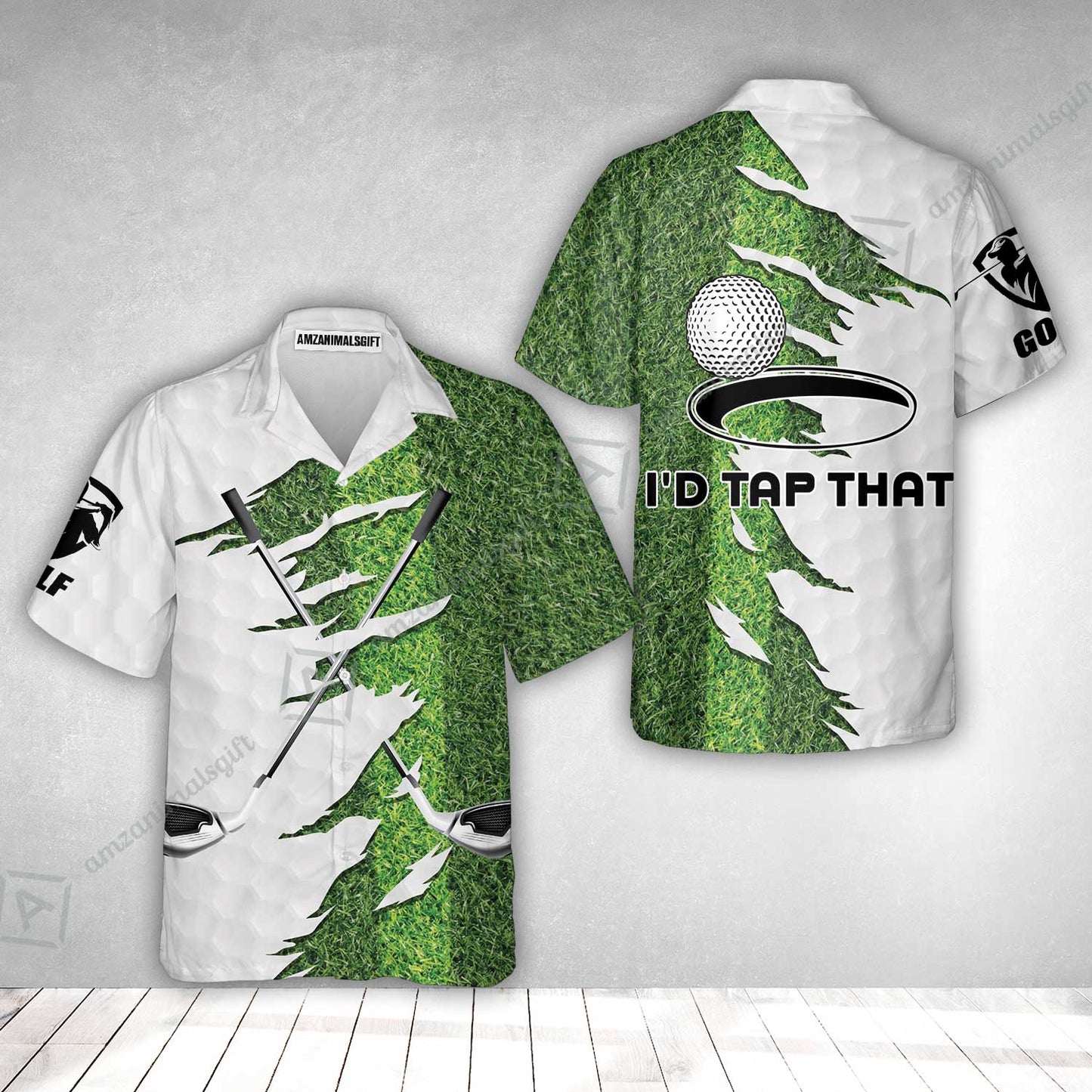 Green Golf Course Hawaiian Shirt, I'd Tap That Golf Hawaiian Shirt