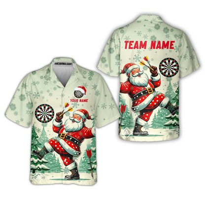 Custom Funny Santa Darts Team Unisex Polo Shirts, Darts uniforms Funny Santa Personalized Name And Team Name