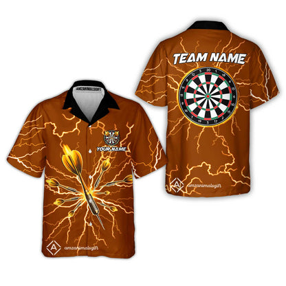 Custom Thunder Lightning Darts Quarter Men Polo Team Shirts,  Custom Darts Team Jerseys Uniform, Personalized Name And Team Name