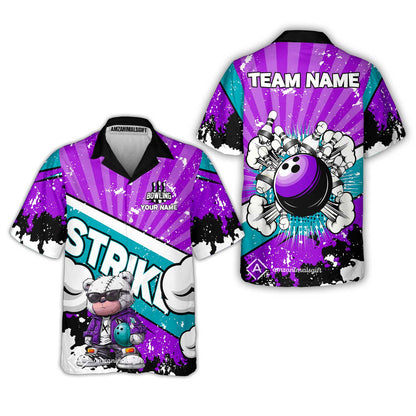Customized Unisex Polo Shirt, Bowling Hip Hop Cartoon Design, Uniform Bowling - Personalized Name And Team Name