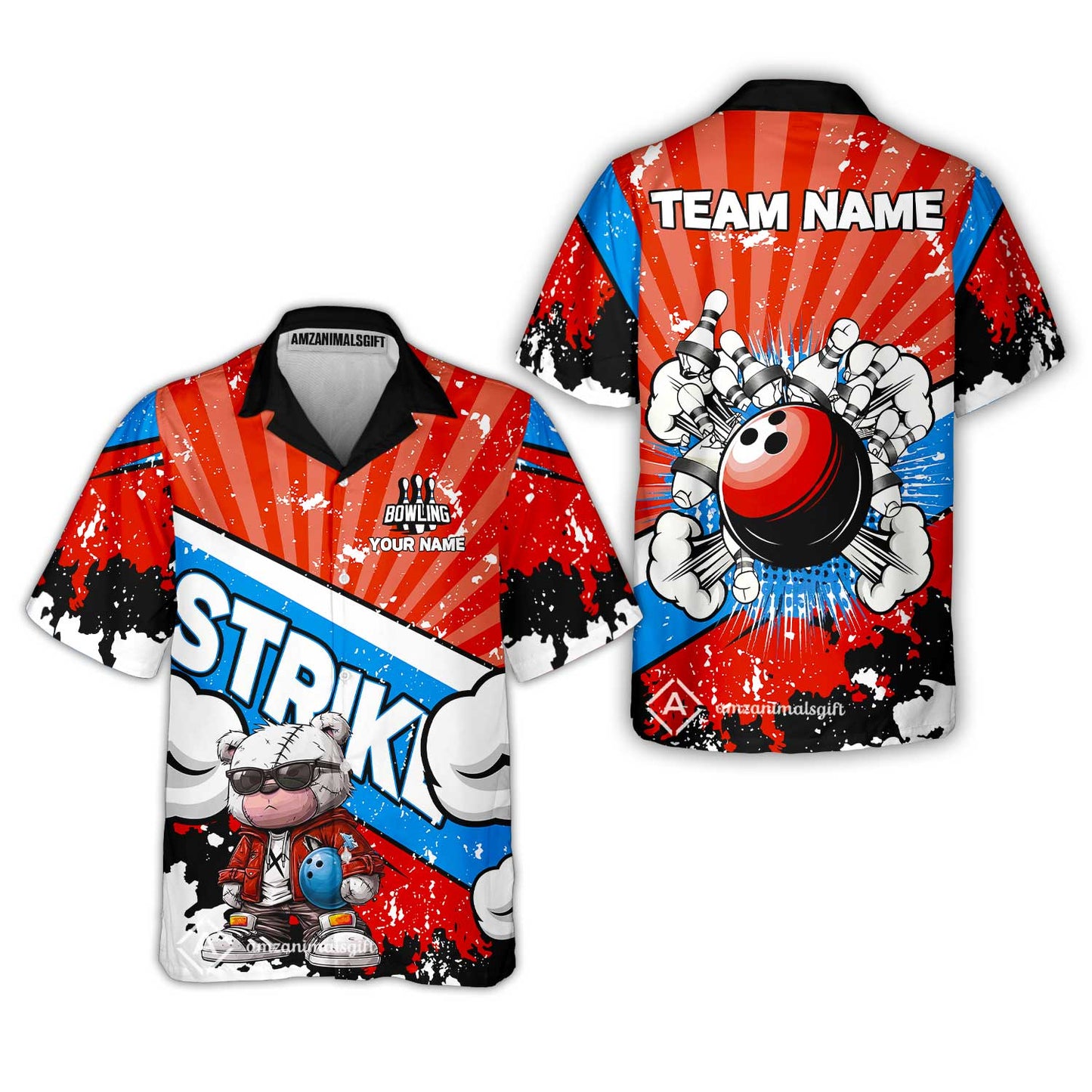 Customized Unisex Polo Shirt, Bowling Hip Hop Cartoon Design, Uniform Bowling - Personalized Name And Team Name