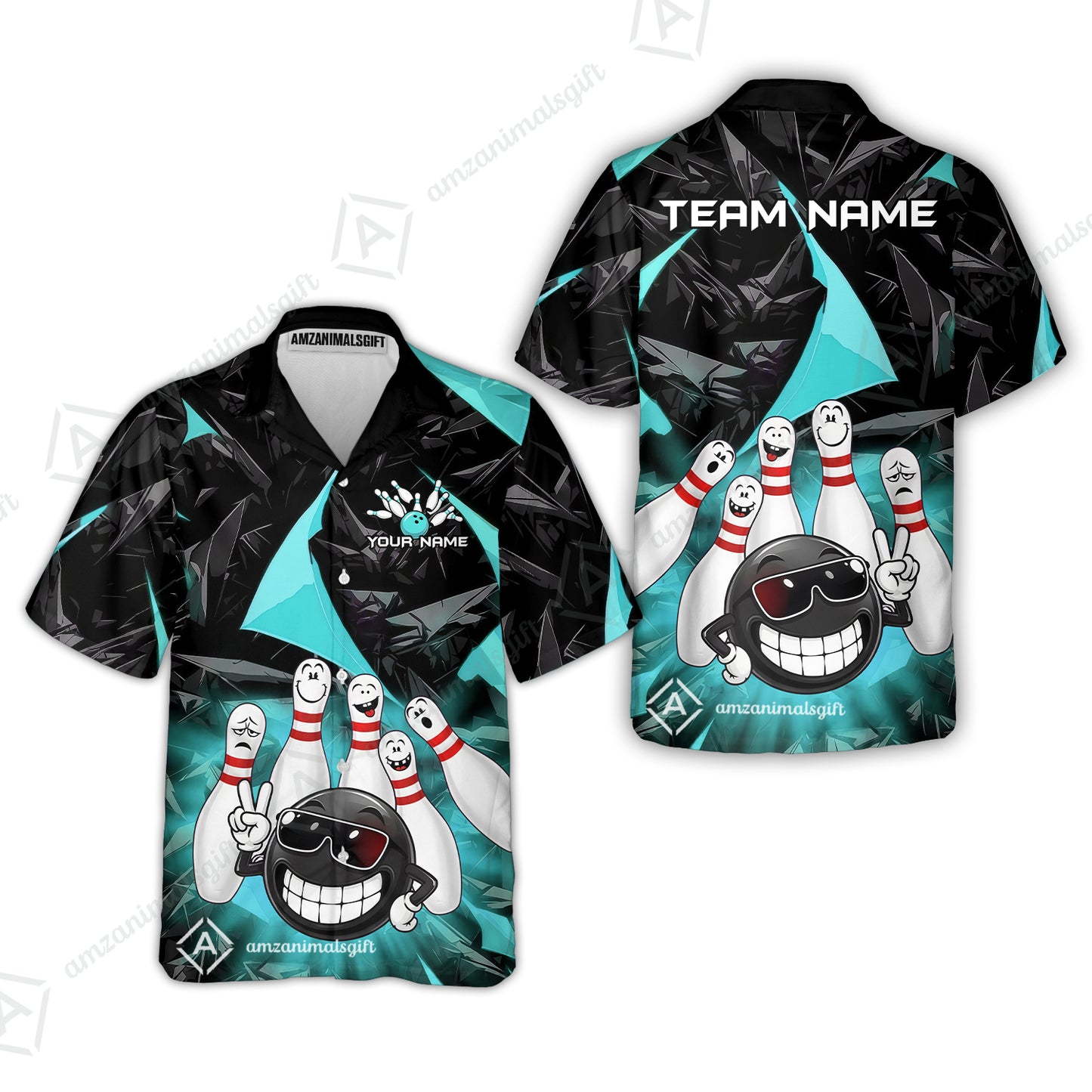 Hawaiian Shirt||Cyan