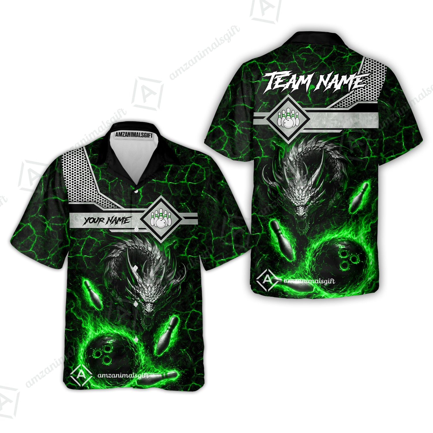 Hawaiian Shirt||Green